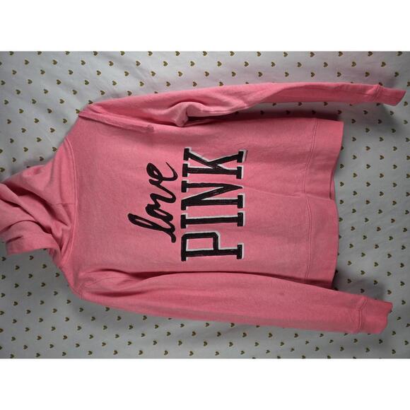 Tops - Victorias Secret Pink LOVE Hot Dog Logo Full Zip Hoodie LARGE